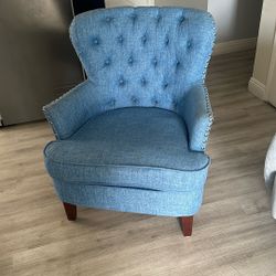 Classy Blue Accent Studded Chair