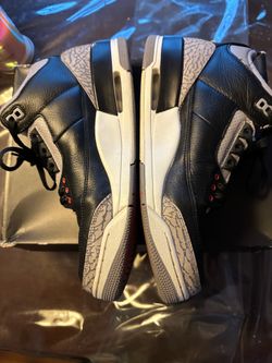 Size 10.5 Jordan 3 black cement