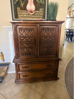 Beautiful Antique Armoire Chest Vintage