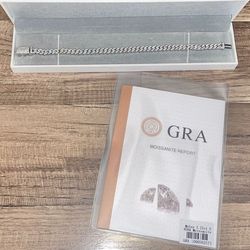 Moissiante stones Vvs 3ct silver 6mm Cuban link bracelet (PASSES DIAMOND TESTER)