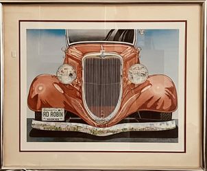 Original Signed Lithograph John Ramos “Red Robin” Washington Huskies 1990