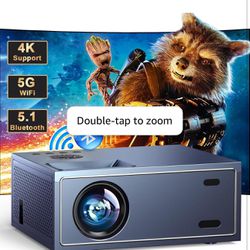 4K Support Projector with Wifi and Bluetooth, OWNKNEW Portable Mini Projectors for Outdoor Movies Use, Video Projector Compatible with TV Stick, Lapto