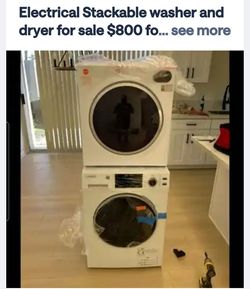 Electric stackable washer and dryer