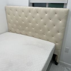 Ivory Cream HeadBoard / Queen Mattress