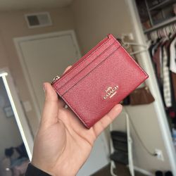 Coach Red Leather Card Case / Keychain Wallet ❤️