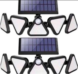 Solar Outdoor Lights, 306 LED Solar Motion Sensor Outdoor Lights IP65 Waterproof, 5 Heads 270° Wide Angle Solar Security Flood Lights Outdoor for Fron