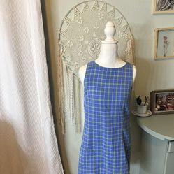 Vintage Plaid Blue Dress 