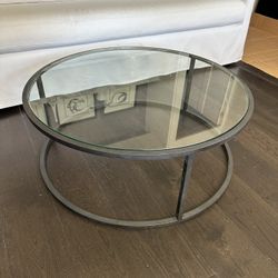 RH 36” Nicholas Glass Round Coffee Table 