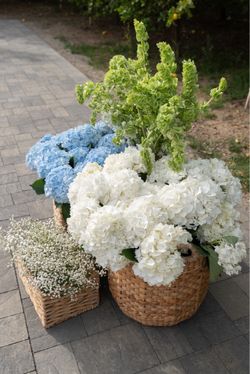 Set of Woven Wicker Baskets - Wedding Flower Decor, Various Sizes