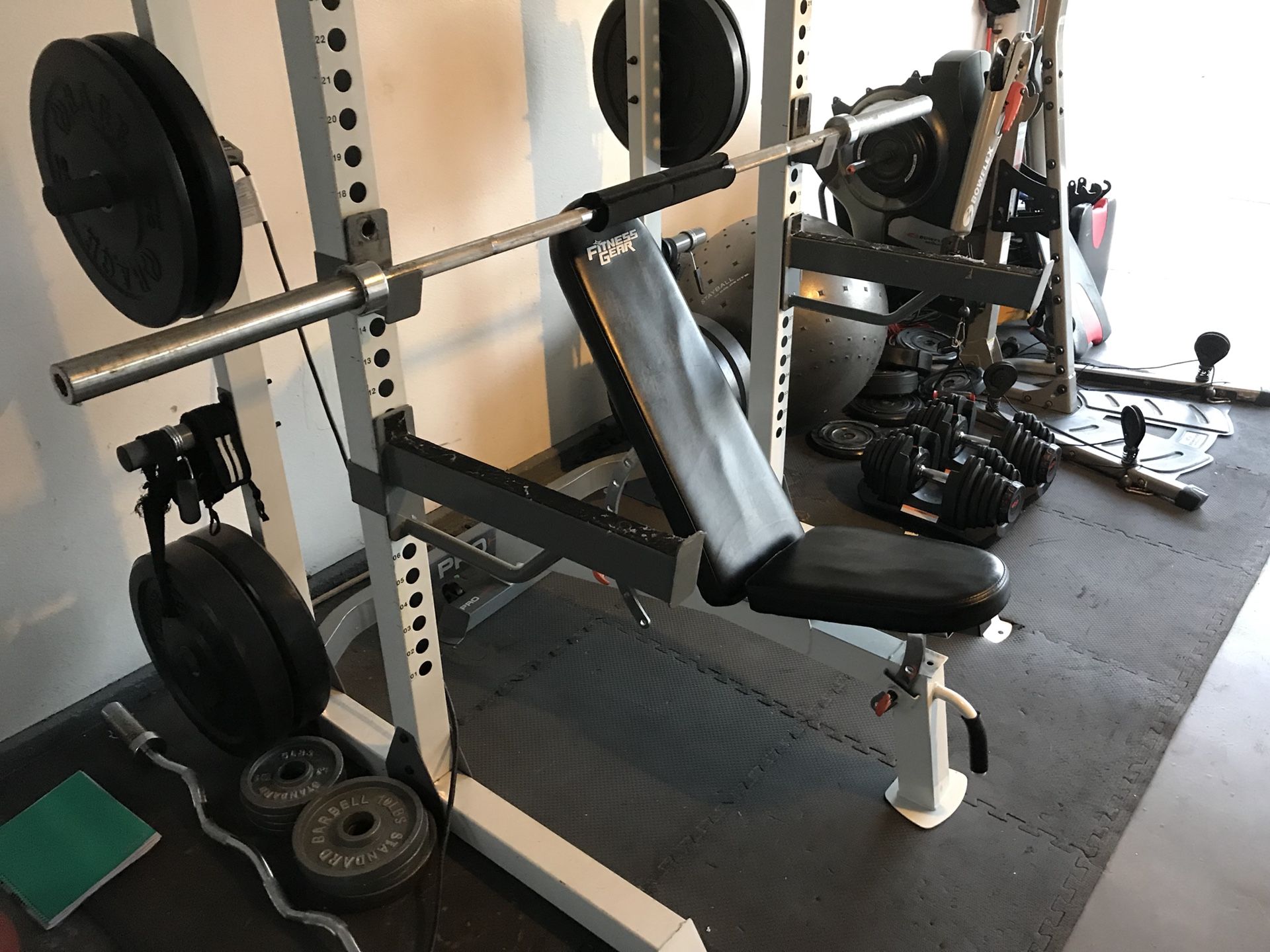 Squat rack/bench press bowflex 1090’s bowflex revolution