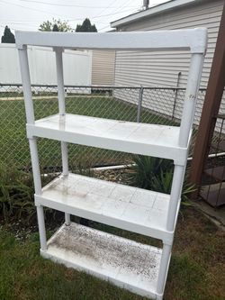 White storage shelving unit