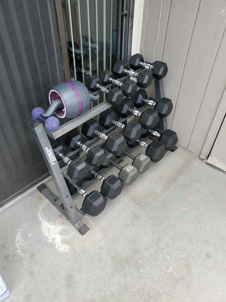 Dumbells and Rack