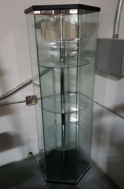 Heavy glass display cabinet