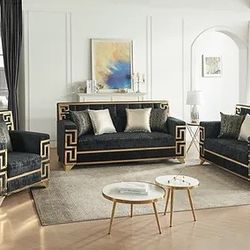  S3700 Hira (Black) Living Room Set - Financing $10 Down