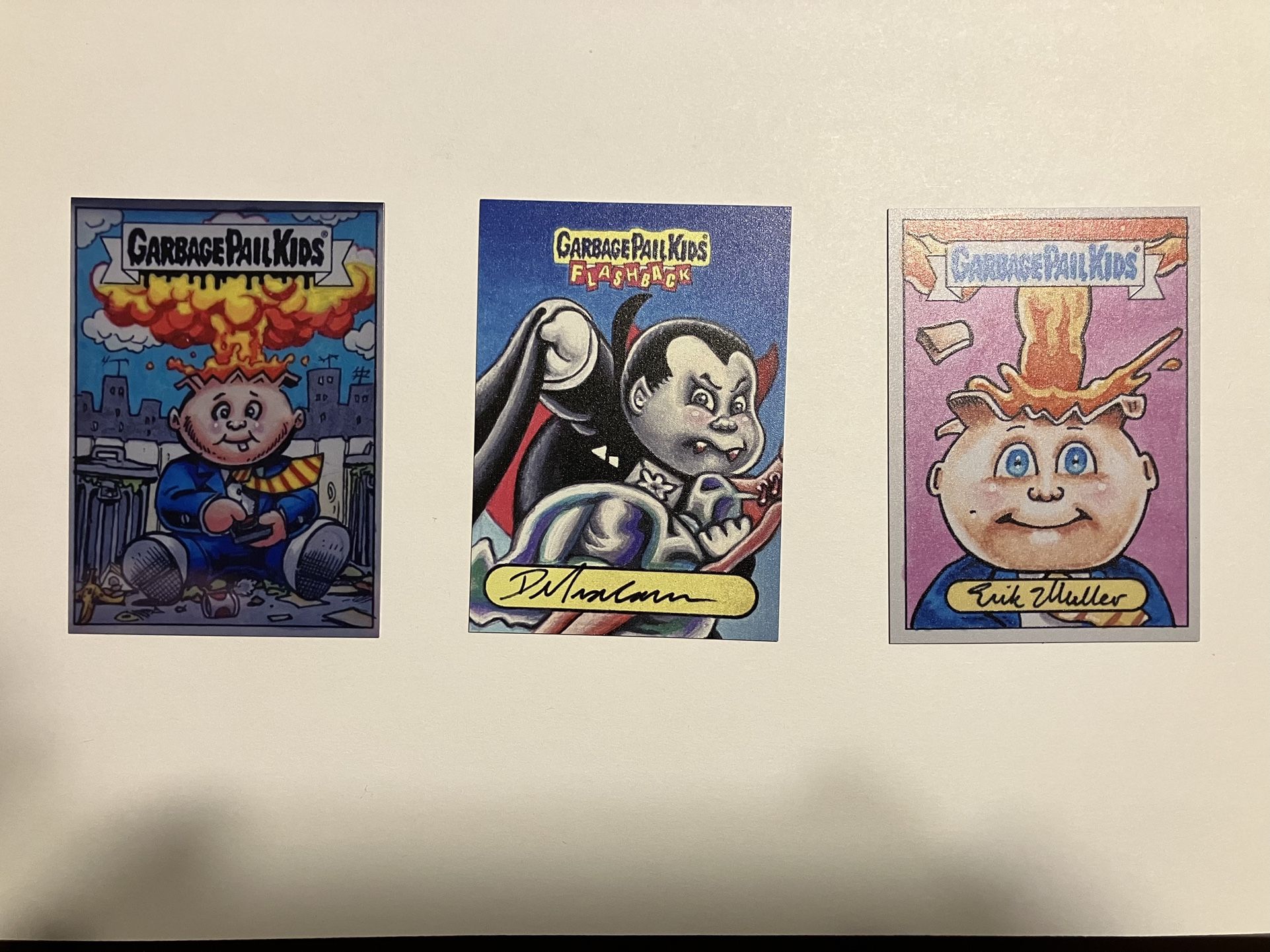 3 Metal Card Garbage Pail Kids Sketch Card Set