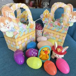 Two Easter Baskets And Toys