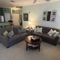 Like-New Sofa Set (2) with Full Size Sleeper Sofa