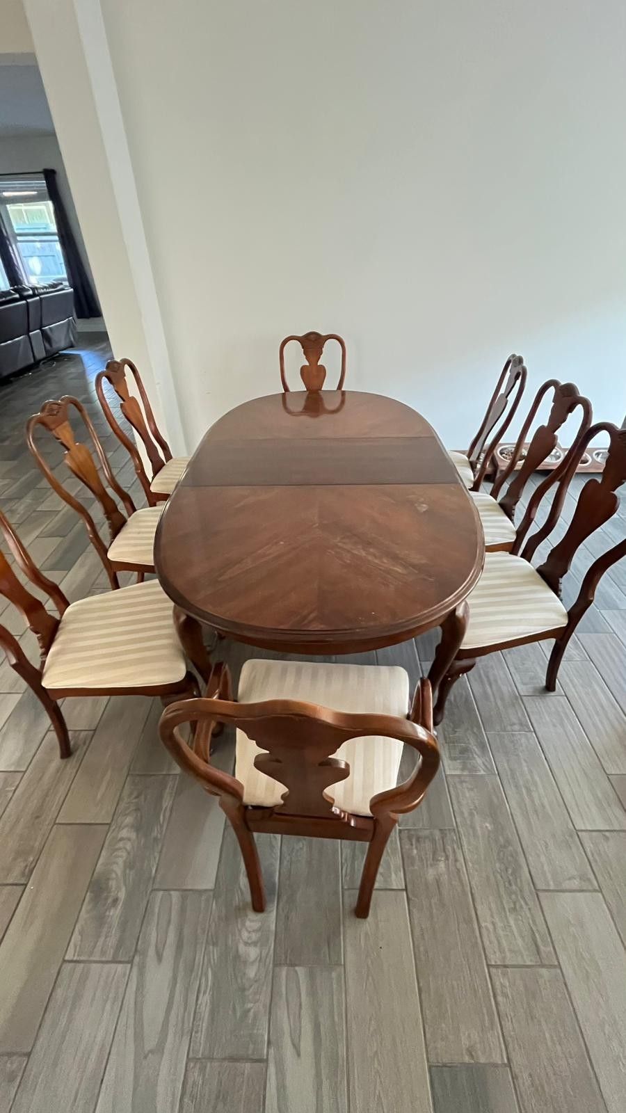 Wooden Dining Table Set with 8 Chairs