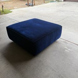 Blue Velvet Ottoman