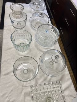 Available CAKE PLATES pedestaled, domed, display serving sets for pastries, snacks. Great for events, gifts