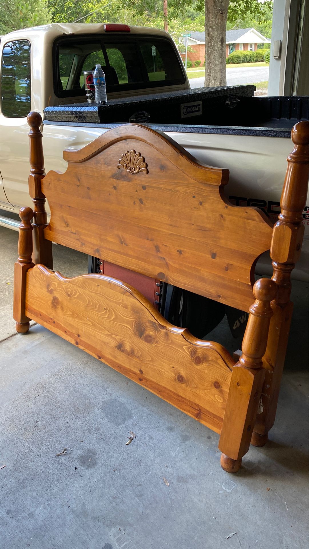 Headboard and footboard for sale. (Moderately used) queen size bed.