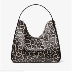 Michael Kors Nayla Medium Leopard Print Calf Hair Hobo Shoulder Bag