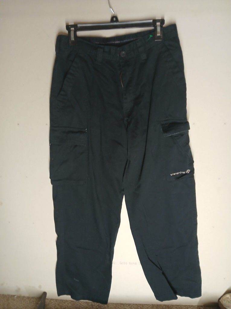 Vintage Y2K 2004 Transnine Blue Cargo Baggy Skater Pants Mens Size 30x32