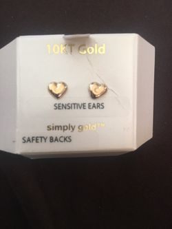 10 kt gold heart earrings