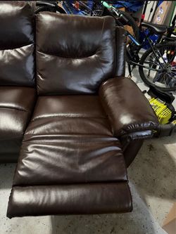 Manual recycling 3 seater leather sofa