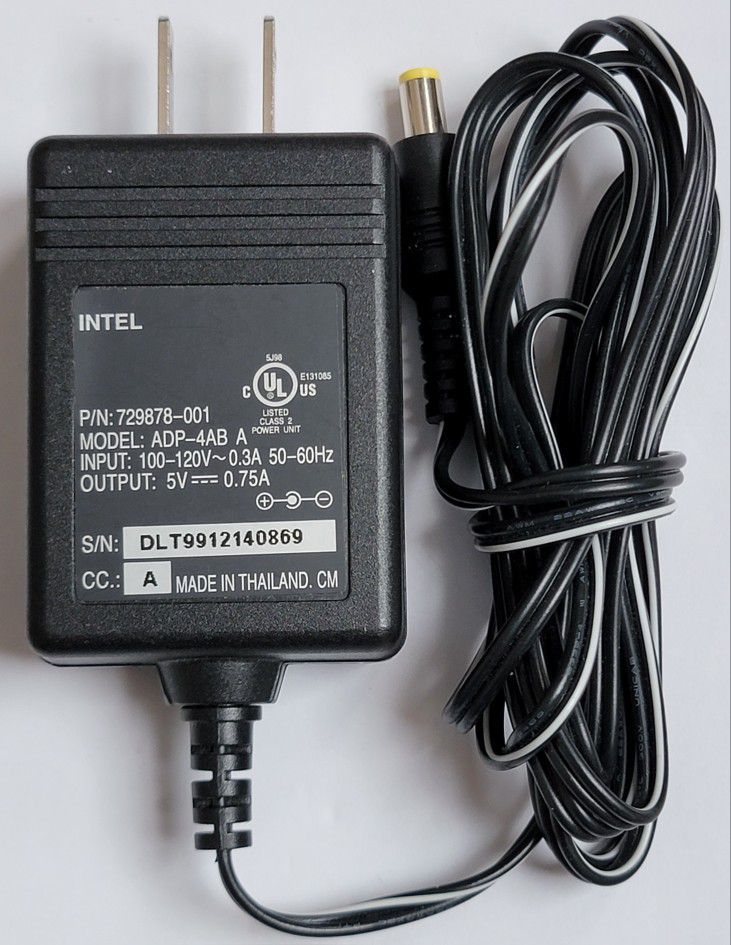 Intel Model: ADP-4AB A Class 2 Power Supply Unit AC Adapter Output DC 5V 0.75A