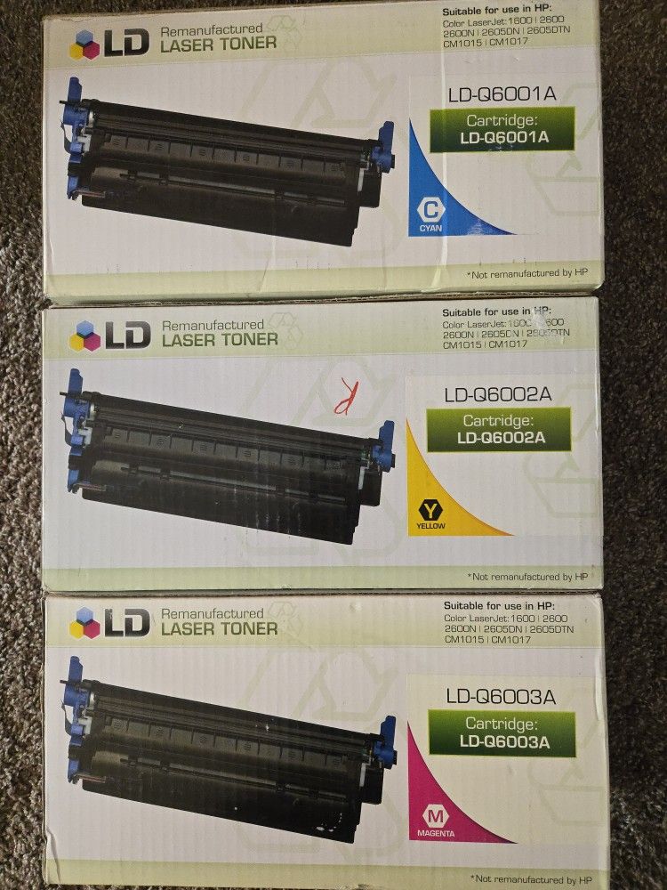 HP 124A High Yield LaserJet Toner Cartridge Q6000A - Cyan, Yellow, Magenta