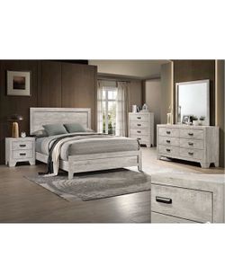 4- Pc Bedroom set Dresser,Mirror Nightstand (1) Queen size bed frame Not including Mattress and Box Sp