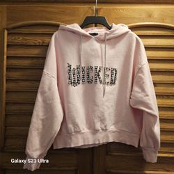 $40  FIRM!  "WICKED" PINK HOODIE SWEATSHIRT 