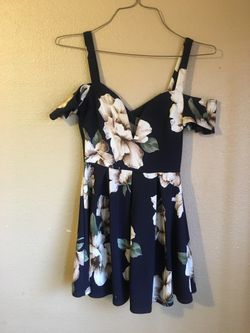 Navy Blue Floral Dress
