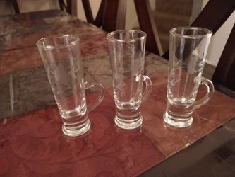 3 Princess House Heritage Crystal Exclusive Shot Glasses With Handles-Rare