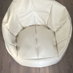 Big Joe Milano Outdoor Bean Bag Chair White Marine Vinyl Good Cond