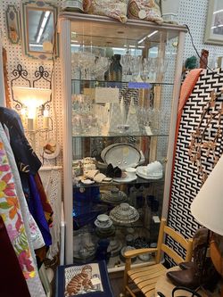 Ivory Color Curio Cabinet