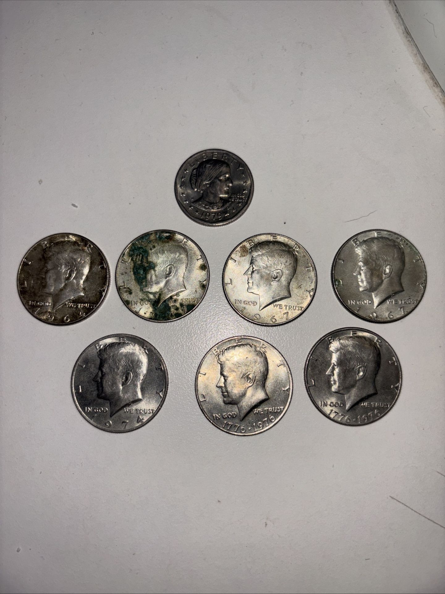 1964 To 1976 Kennedy Half Dollar lot of (7) & 1 1979 Anthony Dollar coin