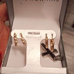 18k Gold Diamond Earrings 