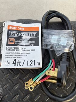 Everbilt- 4ft 4 prong 40 amp range cord