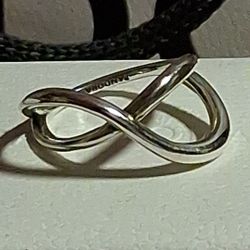Pandora Authentic Brand New Sterling Silver Organically Shaped Sterling Ring Size 7