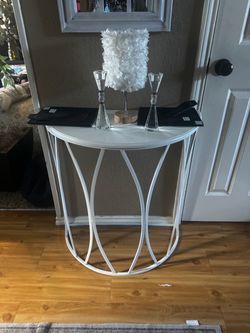 White small entry table