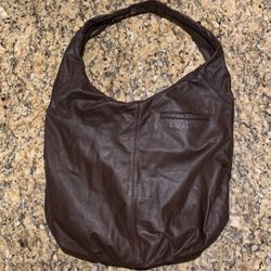 Brown Leather Hobo Bag 