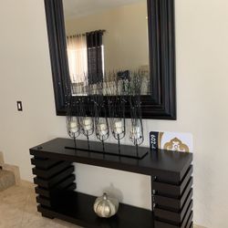 Dark brown console And Coffee Tables 