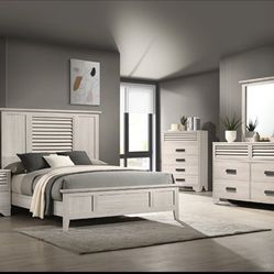 White Farmhouse Queen Bedroom Set 