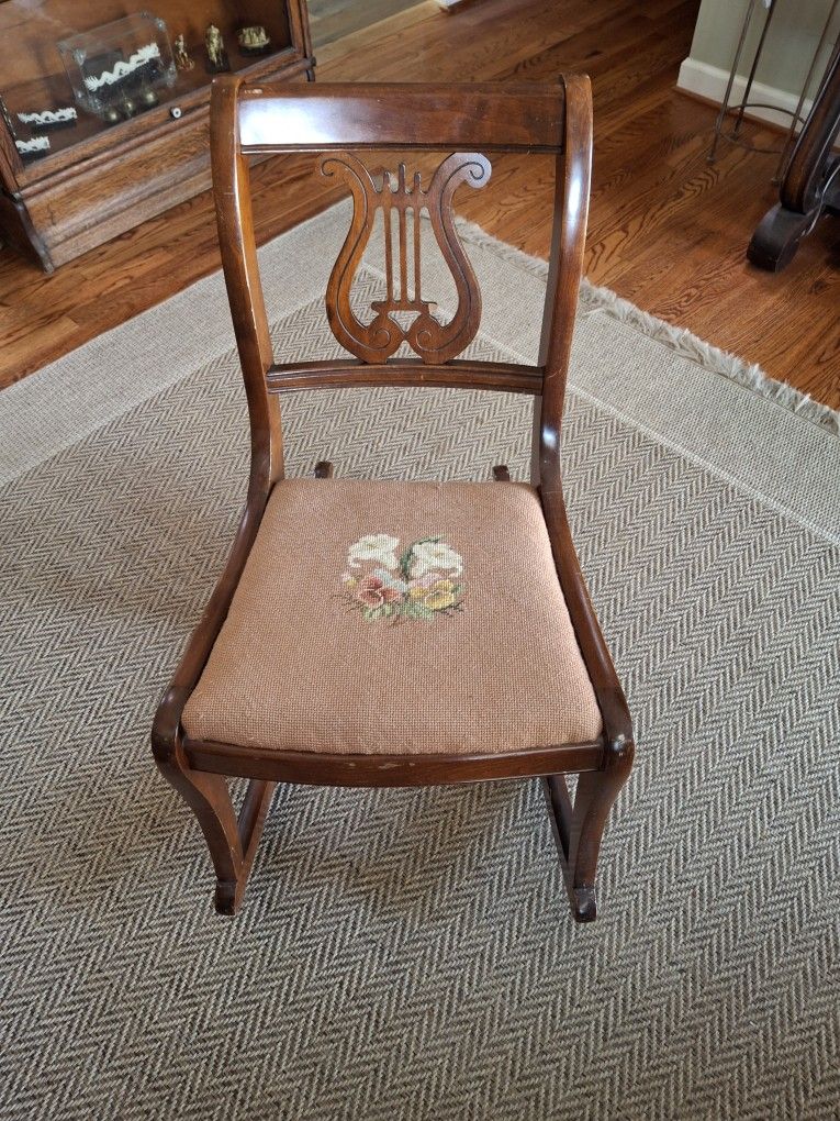 Vintage Harp Back Rocking Chair
