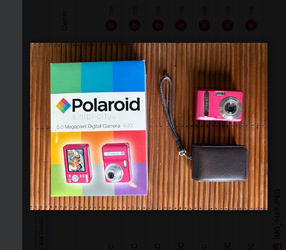 Bright pink Polaroid digital camera