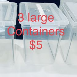 3 Large Storage Containers 