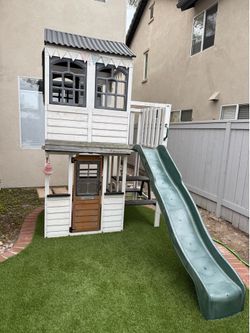 Playhouse with slide