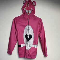 Fortnite Cuddle Team Leader Cosplay Zippered Hoodie Costume Kids Pink Sz L
